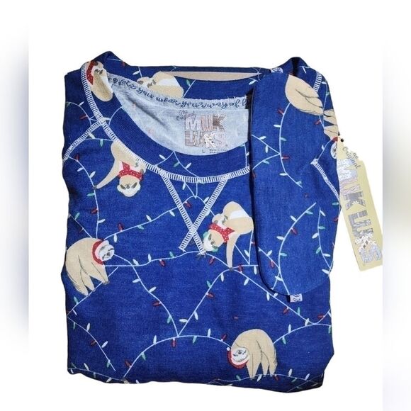 Women's Printed Hacci Pajamas & Sleep Mask Set Size Large - Picture 5 of 9